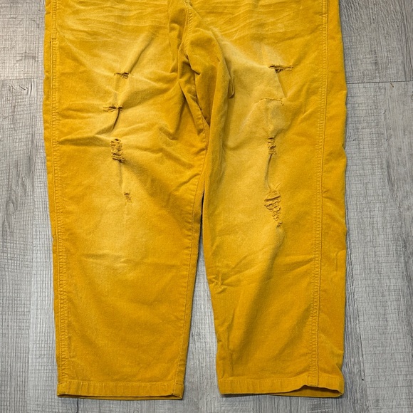 Yellow Distressed Oversized Overalls - Picture 3 of 8